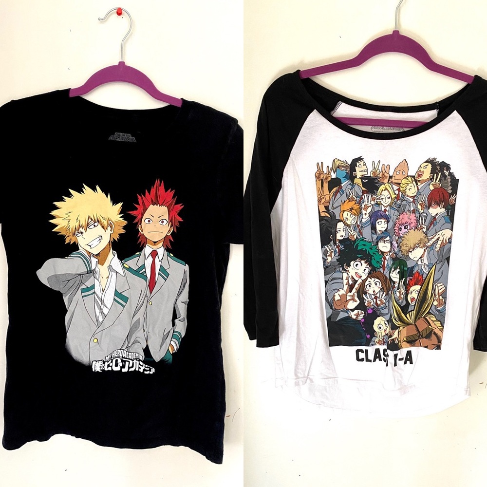 2 My Hero Academia T-Shirt’s. Women’s Size Lg.